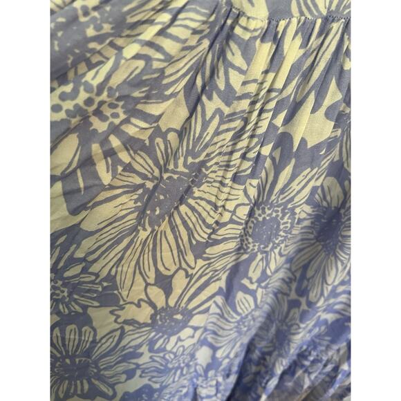 FREE PEOPLE Intimately Free Small Tiers For You Maxi Dress Cornflower Combo NWT - Picture 15 of 15